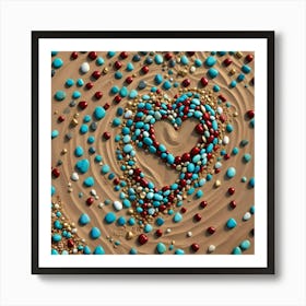 Heart Made Of Pebbles Art Print