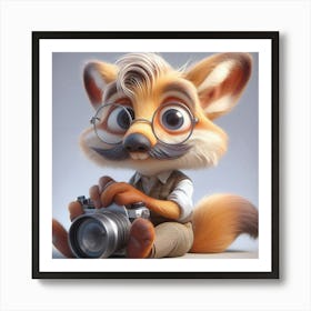Fox With A Camera Art Print