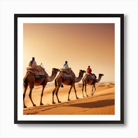 Camels In The Desert 1 Art Print