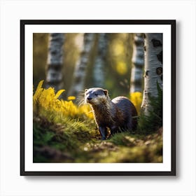 Otter in the late evening sun Art Print