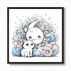 Feline Cat Creative Artwork Illustration 43 Art Print