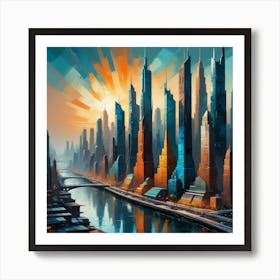 Futuristic Cityscape 9 Póster