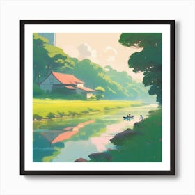 House By The River 1 Art Print