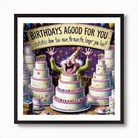 Birthdays are good for you – statistics show that the more you have, the longer you live Art Print