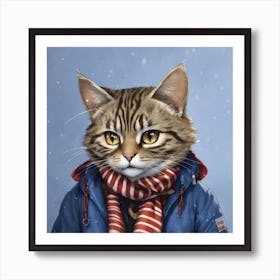 Winter Cat Art Print