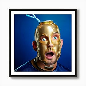 Firefly Frightened, Robot, Blue Eyes, Inline Roller Skates, Disguised, Sweaty, Gold, Aluminum Can, C (8) Art Print