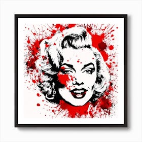 Marilyn Monroe Portrait Ink Painting (7) Art Print