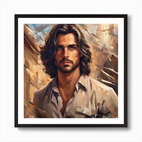 Man With Long Hair 3 Art Print