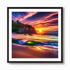 Sunset On The Beach 323 Art Print