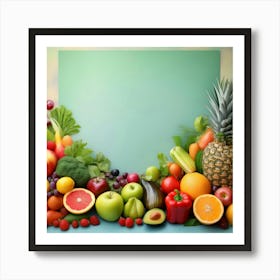 Fresh Fruits And Vegetables 1 Art Print