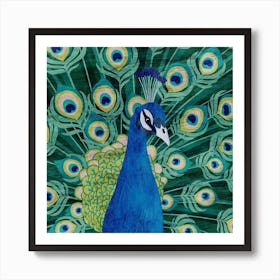 Peacock Square Art Print