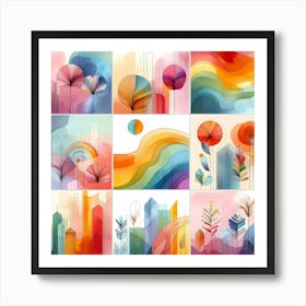 Abstract City Landscapes Art Print