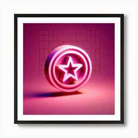 Neon Star Icon 1 Art Print