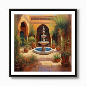 Fountain In The Courtyard Art Print