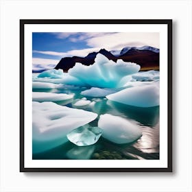 Icebergs In The Water 19 Art Print