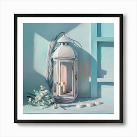 Candlelit Window Art Print