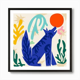 The wolf and the sunset Art Print