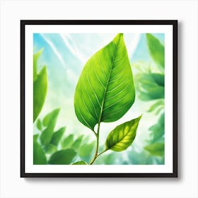 Green Leaf In The Forest 2 Art Print