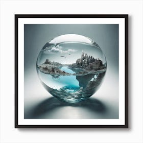 City In A Glass Ball Art Print