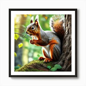 Squirrel In The Forest 381 Art Print