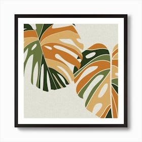 Monstera Leaves Plants Leaves Monstera Boho Retro Boho Bohemian Art Print