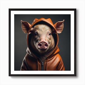 Pig In A Hoodie 2 Art Print