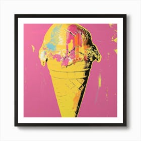Ice Cream Cone Pop Art 4 Art Print