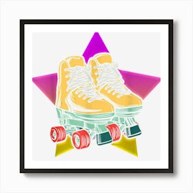 Inline Skates Roller Eighties Outfit Men Women Rollerskates Art Print