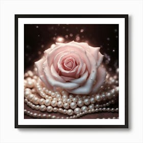 Pearls And Roses Art Print