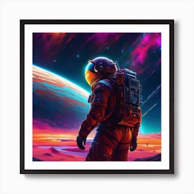 Lonely Astronaut in the Planet Art Print