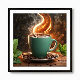 Coffee Cup With Smoke Art Print