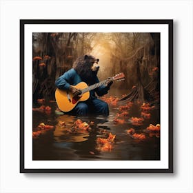 Bear In The Swamp Art Print