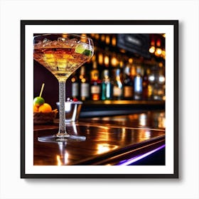 Bar At Night Art Print