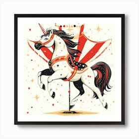 Carousel Unicorn 2 Art Print