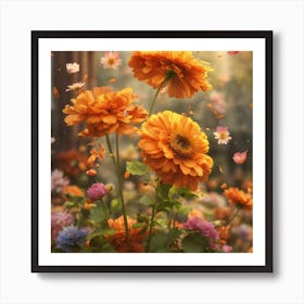 Flowers In The Garden 1 Art Print