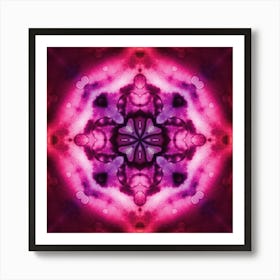 Pink Watercolor Flower Pattern From Bubbles 7 Art Print