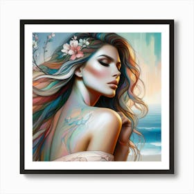 Feminine Strength in Art: Pino Daeni & Mark Brooks's Stunning Woman. Art Print