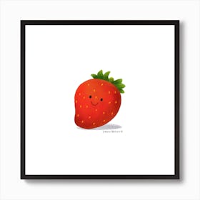 Happy Strawberry Art Print