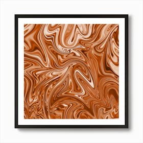 Brown Liquid Marble Art Print