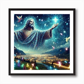 Jesus And Angels Art Print