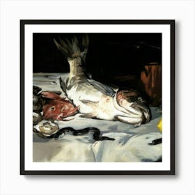 Table With Fish Art Print