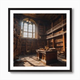 Abandoned Library 1 Art Print