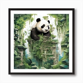 Panda Bear In The Jungle 4 Art Print