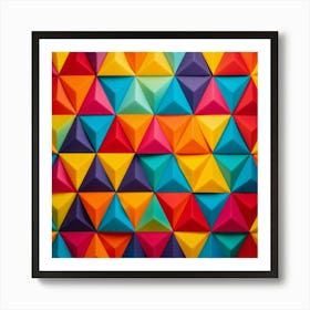 Colorful Triangles Background Art Print