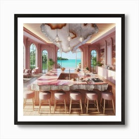 Pink Geode Kitchen Art Print