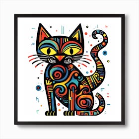 Psychedelic Cat Art Print