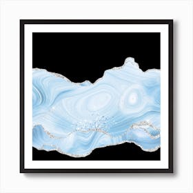 Blue & Silver Agate Glitter Texture 04 Poster