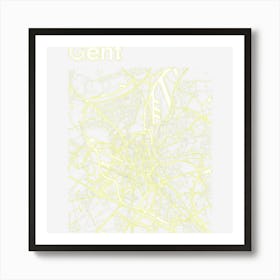 Gent Belgium Classic City Map Graphic Art Print