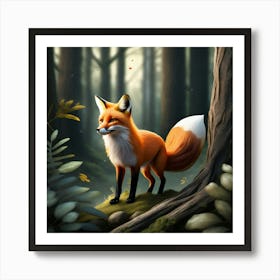 Fox In The Forest 19 Art Print