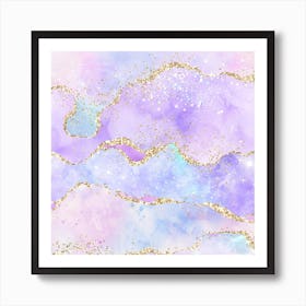 Rainbow Glitter Agate Texture 01 Art Print